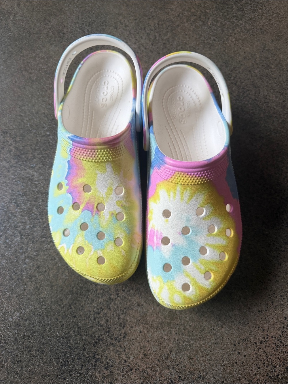 Crocs Classic Tie-Dye Graphic Clogs - Multi-Color Sz. 10 NWOT